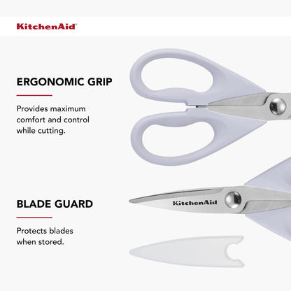 KitchenAid All Purpose Kitchen Shears with Protective Sheath for Everyday use, Dishwasher Safe Stainless Steel Scissors with Comfort Grip, 8.72-Inch, Black