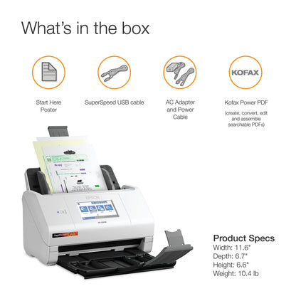 Epson Workforce ES-400 II Color Duplex Desktop Document Scanner for PC and Mac, with Auto Document Feeder (ADF) and Image Adjustment Tools