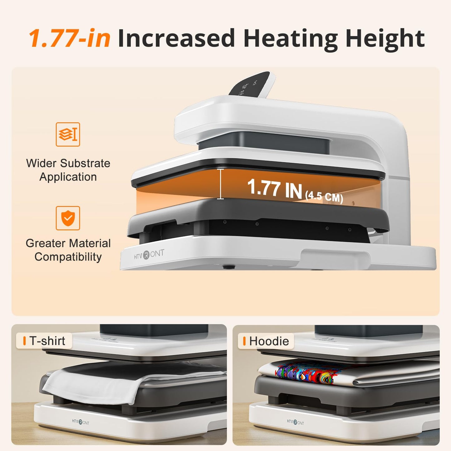 HTVRONT Auto Heat Press Machine for T Shirts - Heat Press 15x15 with Adjustable Pressure & Higher Heating Height, Heats Up Fast and Evenly Heat Press Machine for HTV, Sublimation, Heat Press Projects