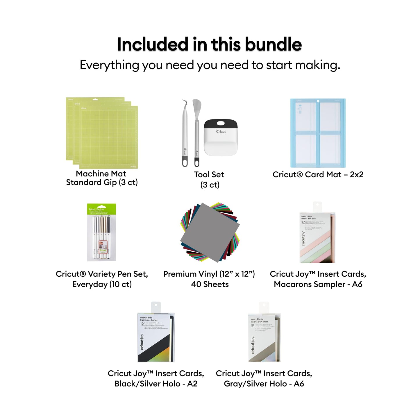 Cricut Ultimate Starter Kit - Premium Removable Vinyl, Mats, Knife Kit, Glue Gun, Cutting Ruler, & Tool Kit (for Maker & Explore Family Machines)