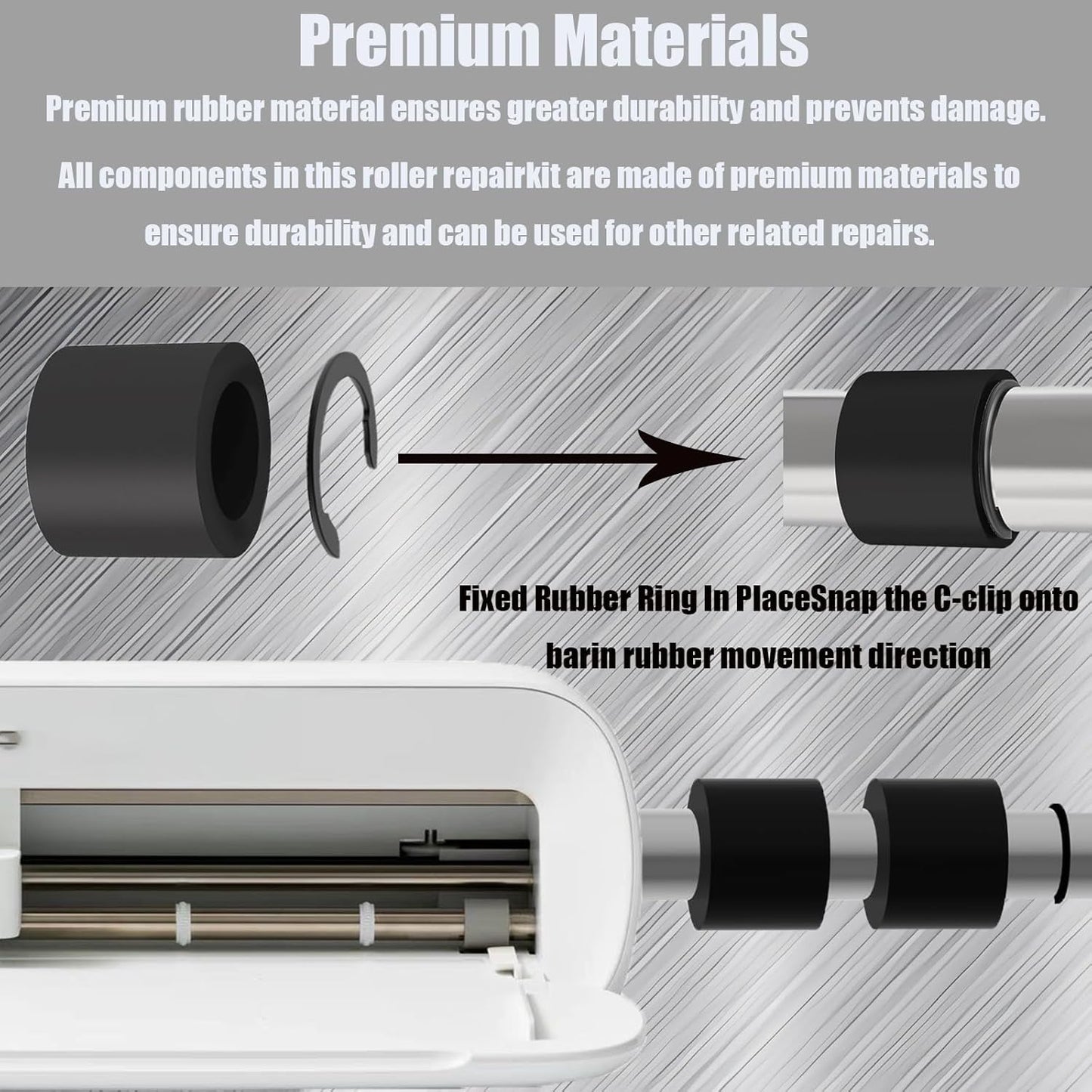 24 Packs Rubber from Moving Retaining Clip Rings Rubber Roller Replacements Sets Compatible with Cricut Maker/Maker 3 Only Rubber Roller Resolution for Cricut Maker Complete Repair Tools