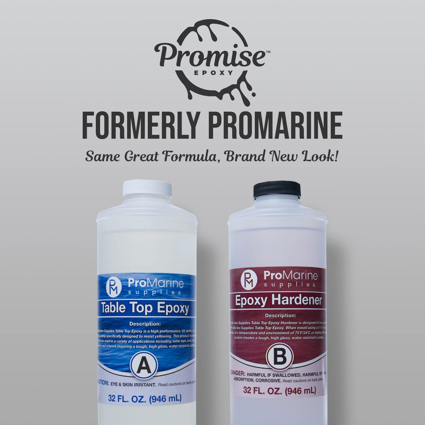 Epoxy Resin Promise Table Top 2-Part- 1 Gallon High Gloss (0.5 Gal Resin + 0.5 Gal Hardener) Transform Your DIY Projects with Crystal Clear Finish - Ideal for Bar Tables, Tabletops, Countertops & More