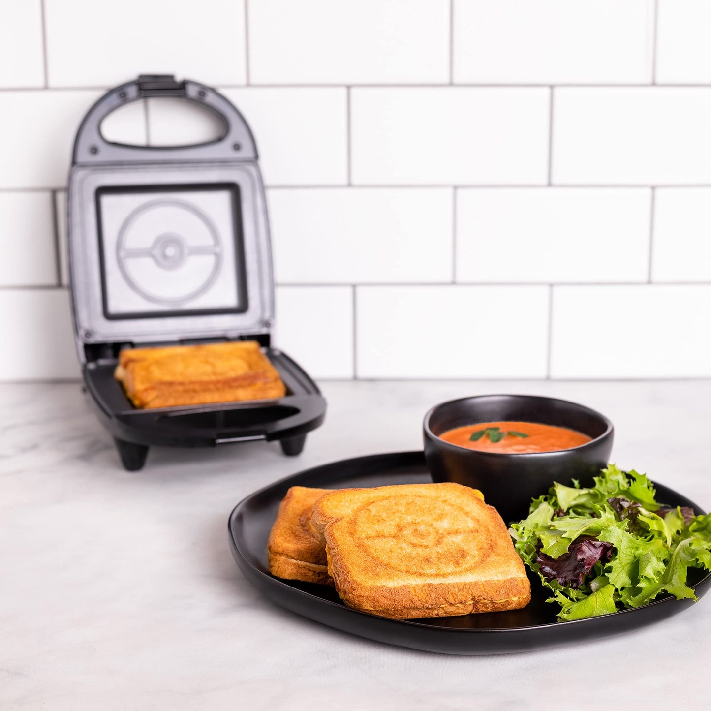 Uncanny Brands Jurassic Park Grilled Cheese Maker- Panini Press and Compact Indoor Grill- Opens 180 Degrees for Burgers