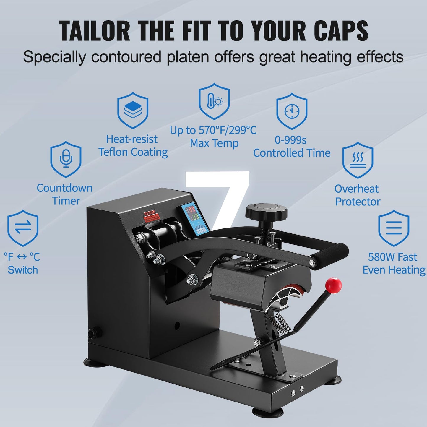 VEVOR 16x20 Heat Press, 1700W High Pressure Clamshell Heat Press Machine for T Shirts, Large Professional Digital Control Heat Transfer Machine for Sublimation, Vinyl, Heat Transfer Projects