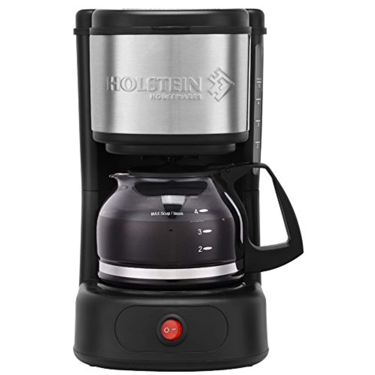 Holstein Housewares - 5 Cup Drip Coffee Maker - Convenient and User Friendly with Permanent Filter, Borosilicate Glass Carafe, Water Level Indicator, Auto Pause /Serve and Keep Warm Functions, Teal