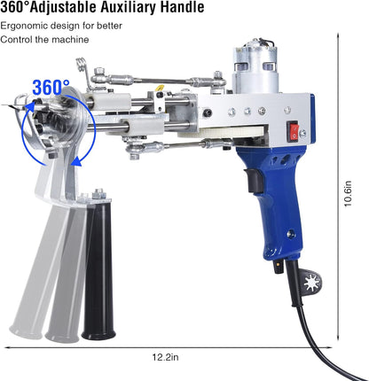 Tufting Gun Cut Pile and Loop Pile 2 in 1 Electric Rug Gun Machine Starter Kit for Tufting Lover