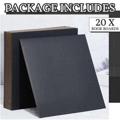 20 Pcs Book Board, Binders Board Chipboard Designer Bookboard Kraft Heavy Duty Chipboard Sheets Bookbinding Supplies for Book Binding Cover (Gray, 12.5 x 10 Inch 22PT)