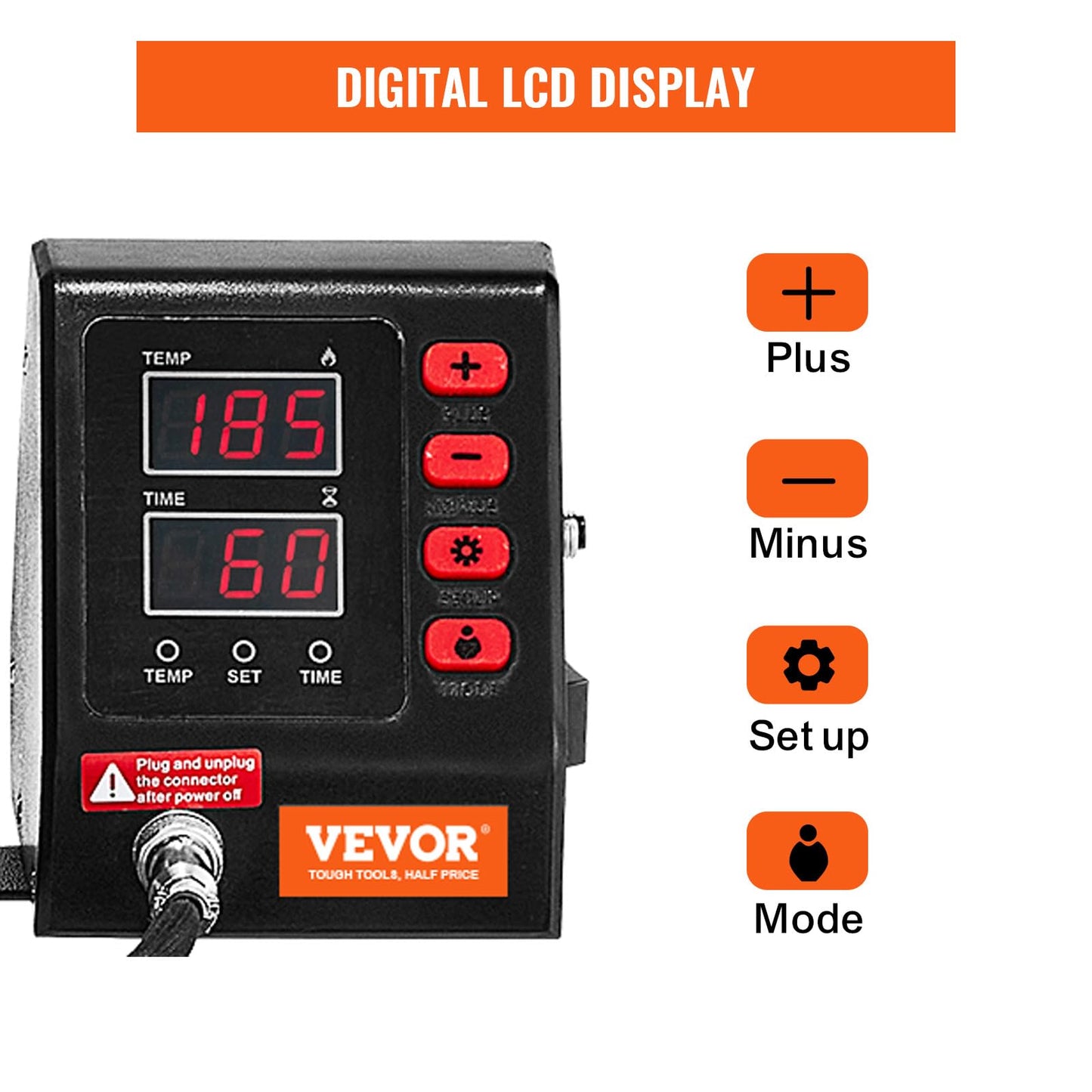 VEVOR 16x20 Heat Press, 1700W High Pressure Clamshell Heat Press Machine for T Shirts, Large Professional Digital Control Heat Transfer Machine for Sublimation, Vinyl, Heat Transfer Projects