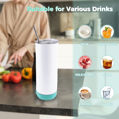 20oz Sublimation Tumbler Blank Bluetooth Tumbler with Straw and Lid, Double-Wall Stainless Steel Vacuum Insulation cups, RemovableRechargeable Bluetooth Wireless Speaker