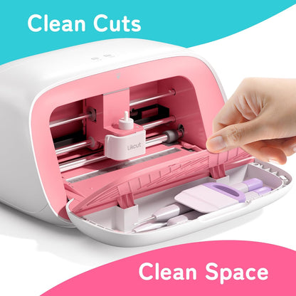 Vinyl Cutter Machine, Upgrade Cutting Machine Glee S501 for DIY Joy, Portable Smart Cutting Tool for Crafter, Sticker Decal Maker Printing for Family & School Fun Projects and Decorations, Pink