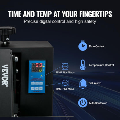 VEVOR 16x20 Heat Press, 1700W High Pressure Clamshell Heat Press Machine for T Shirts, Large Professional Digital Control Heat Transfer Machine for Sublimation, Vinyl, Heat Transfer Projects