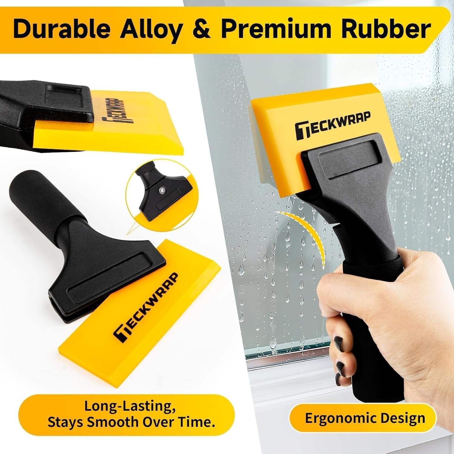 Mini Silicone Squeegee for Window Tint –5 Inch Small Squeegee for Car Windshield, Shower Glass, Mirrors, Streak-Free Water Remover for Auto & Home Use