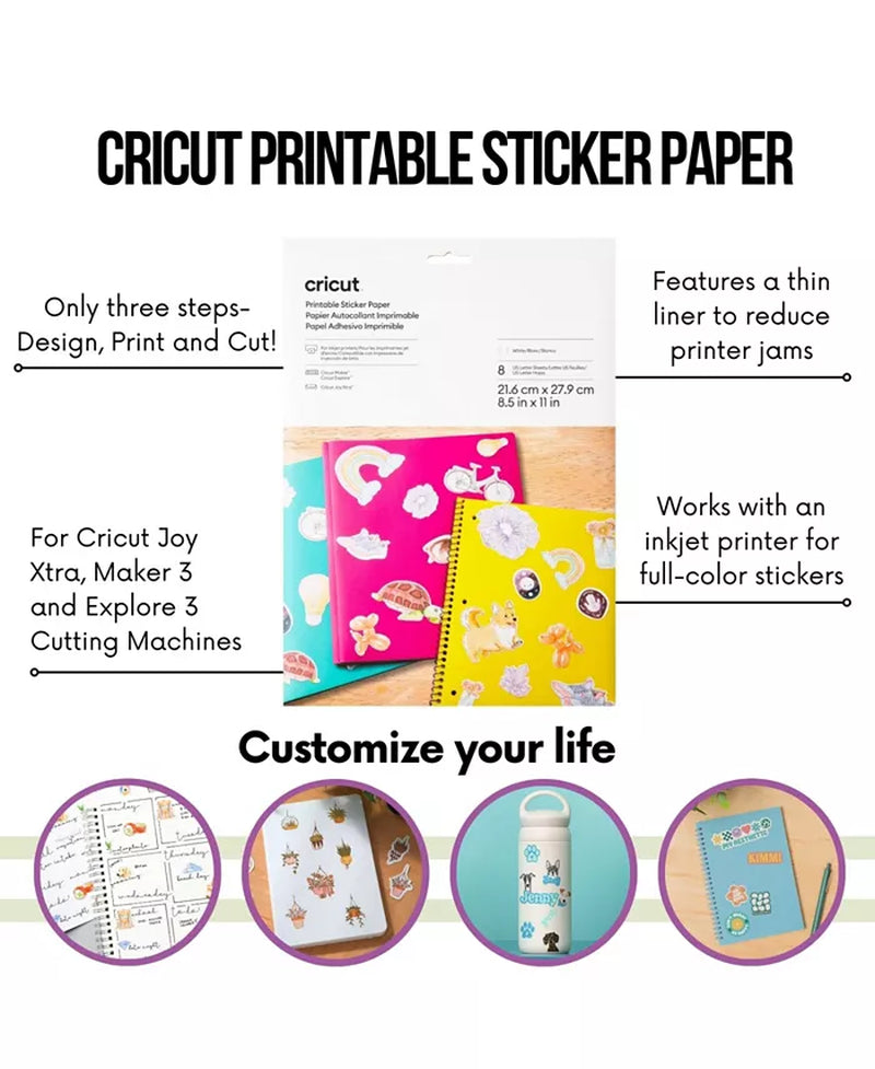 Joy Xtra Cutting Machine with Printable Sticker Paper Bundle