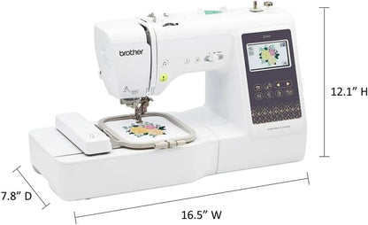 Brother SE700 Sewing and Embroidery Machine, Wireless LAN Connected, 135 Built-In Designs, 103 Built-In Stitches, Computerized, 4" X 4" Hoop Area, 3.7" Touchscreen Display, 8 Included Feet, White
