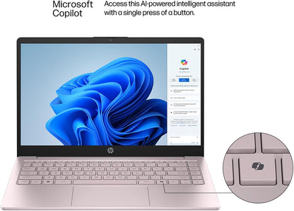 HP Laptop 2026 Edition with Copilot AI, 16GB RAM, 1TB SSD + 128GB UFS, Intel Processor, Long Battery Life, Lightweight, 1 Year Office 365, Windows 11 Home S for Students & Office, Type-C HUB, Pink