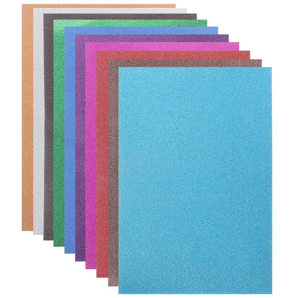 20 Sheets Glitter Craft Paper Sparkle Cardstock Papers Self Adhesive Shiny Glitter Paper