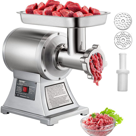 brand Commercial Electric Meat Grinder, 550Lbs & 1100W Commercial Sausage Stuffer Maker, 220 RPM 1.5HP Stainless Steel Food Grinders for Industrial and Home Use