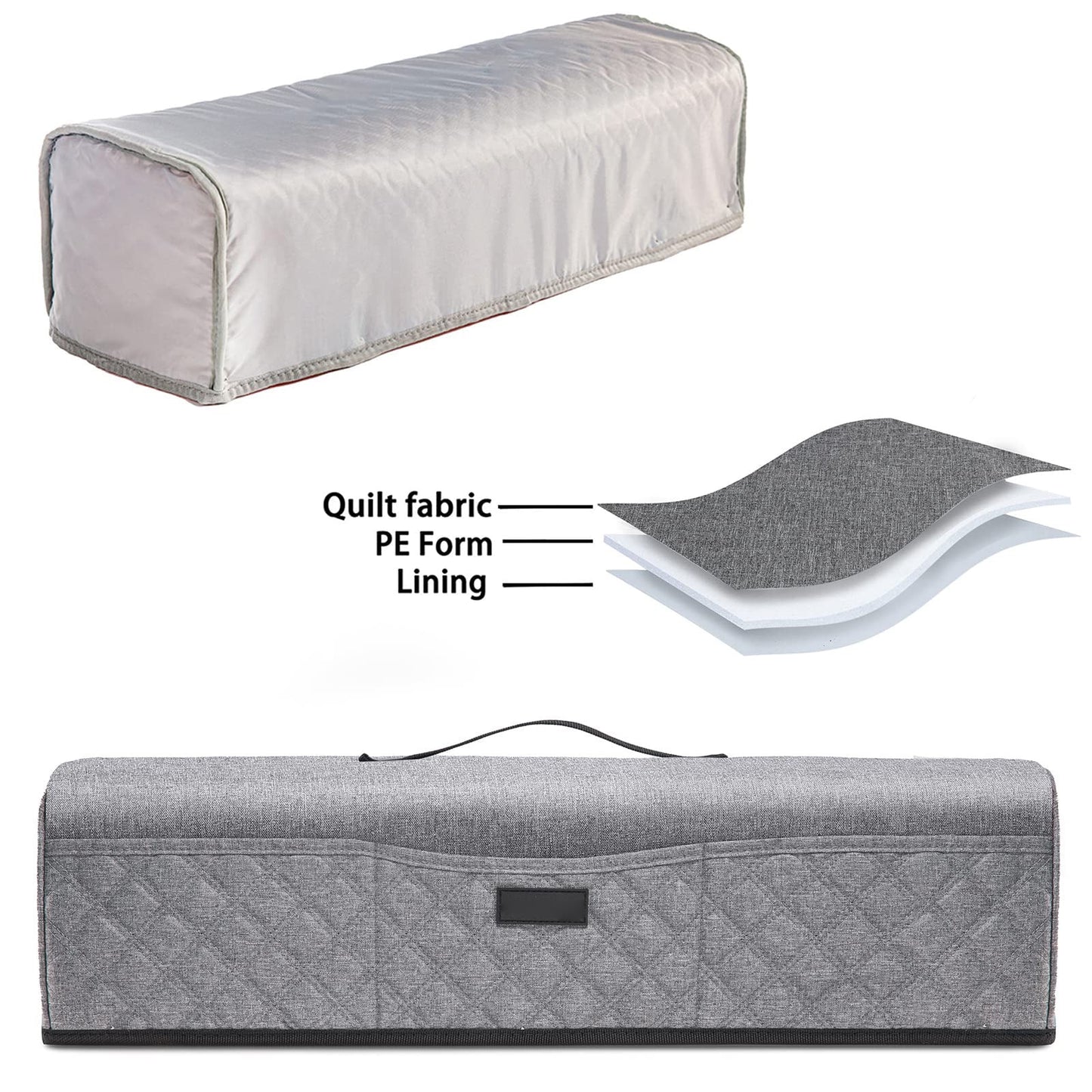 Cricut Machine Dust Cover with Organizer Pockets, Fits Explore Air 2 Maker 3 Explore 3, Heavy Duty Fabric Protector for Accessories, Gray