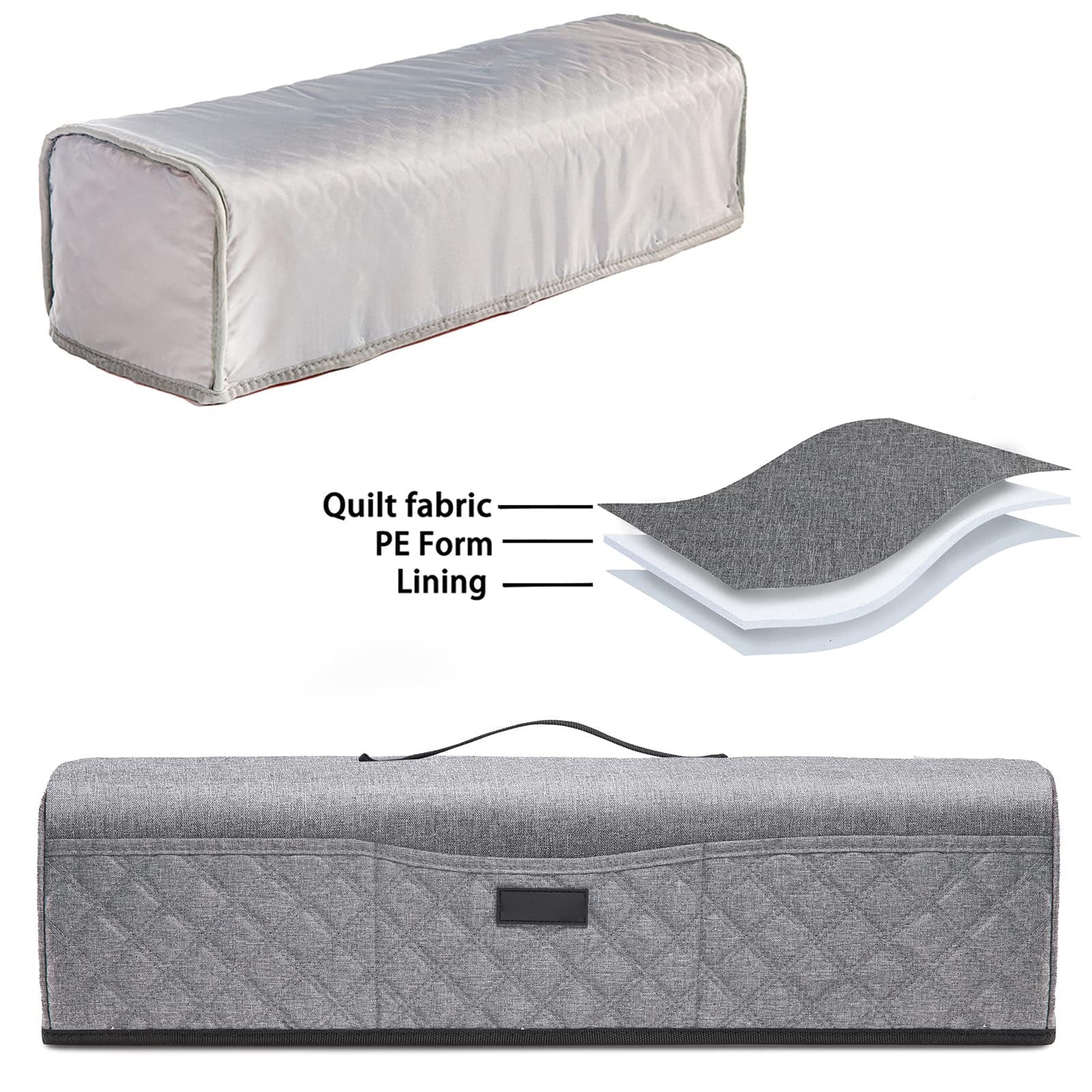 Cricut Machine Dust Cover with Organizer Pockets, Fits Explore Air 2 Maker 3 Explore 3, Heavy Duty Fabric Protector for Accessories, Gray