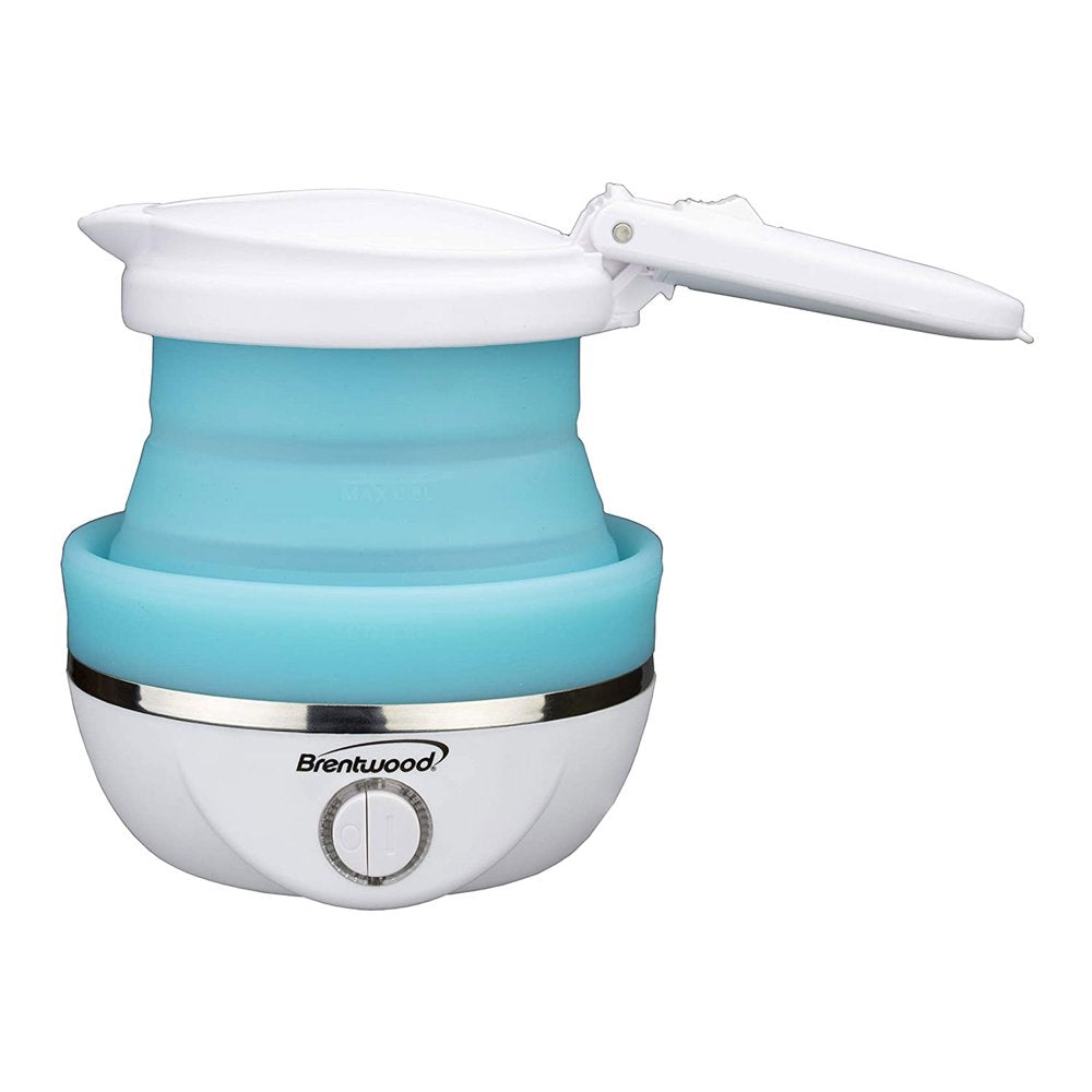 KT-1508BL Dual Voltage 120/220V 0.8L Collapsible Travel Kettle - Blue