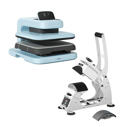 [Machine Bundle] HTVRONT Manual Hat Heat Press + Auto Heat Press 2-15"X15"