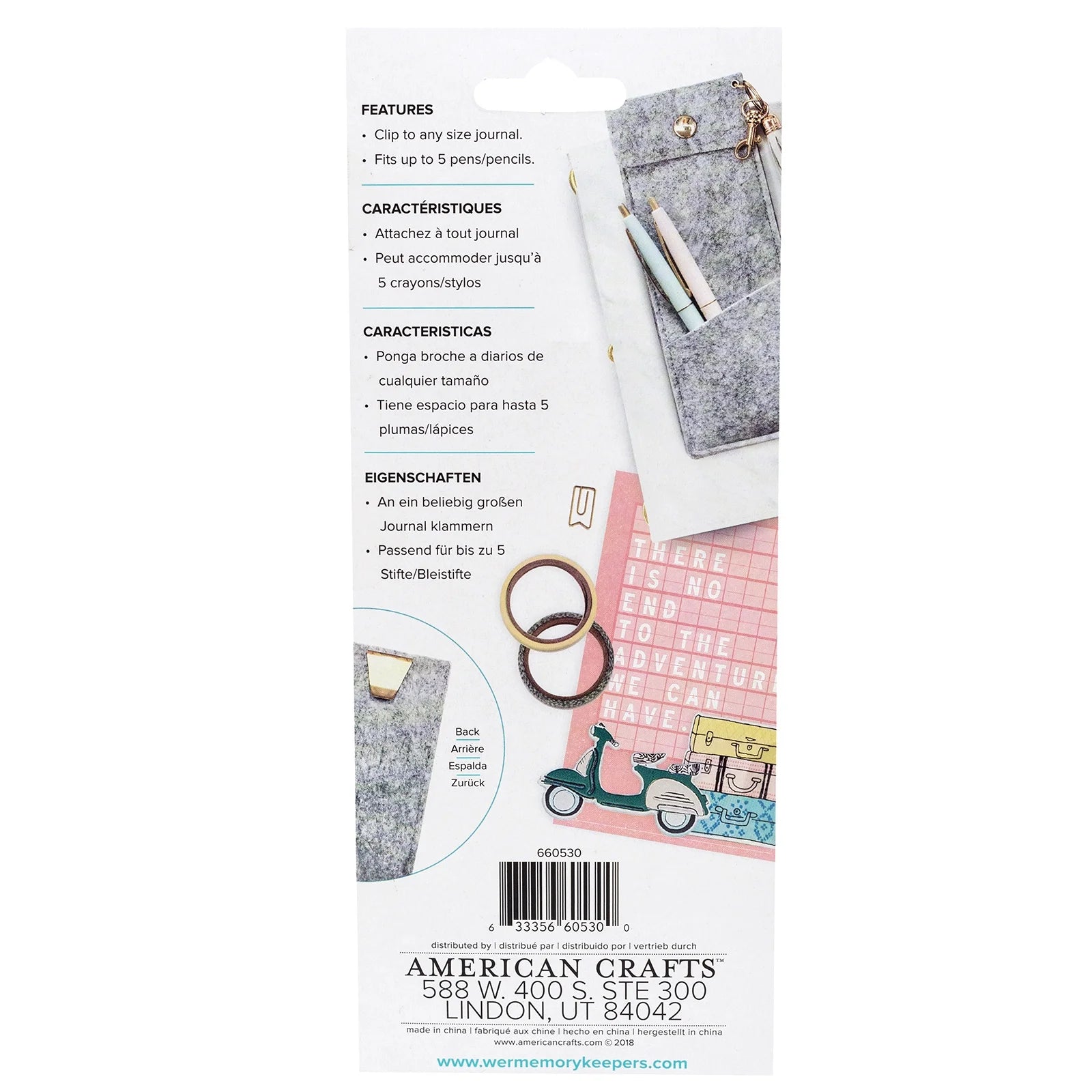 We R Memory Keepers Journal Felt Snap Pocket-