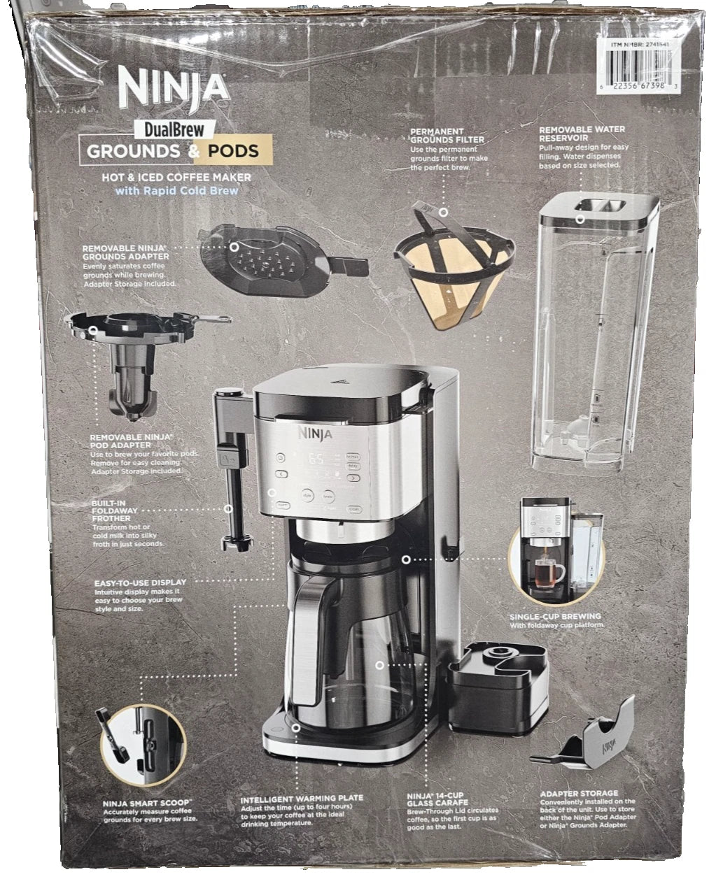 Dualbrew Coffee Maker Grounds & Pods Hot & Iced, Rapid Cold Brew