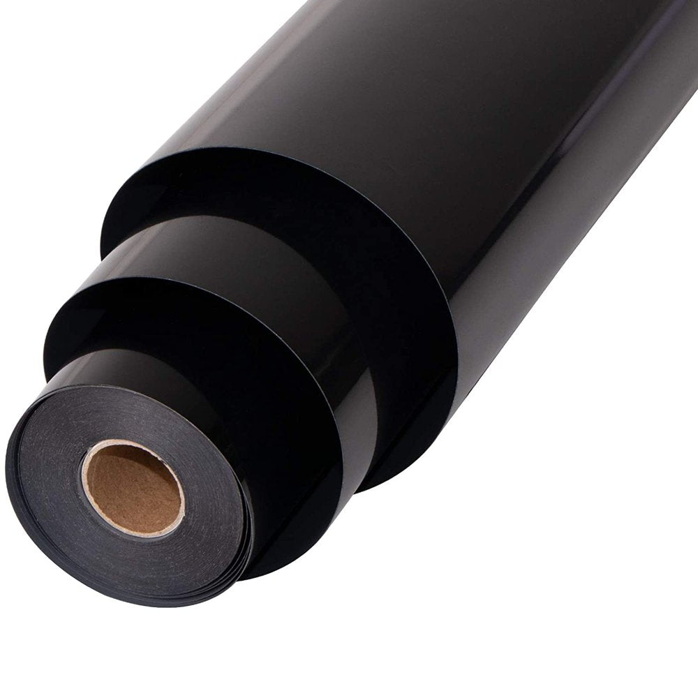 Black Vinyl for Cricut Permanent Vinyl Roll - 12" X 30FT Black Adhesive Vinyl for Craft Cutter, Decal, Signs, Stickers (Glossy Black)