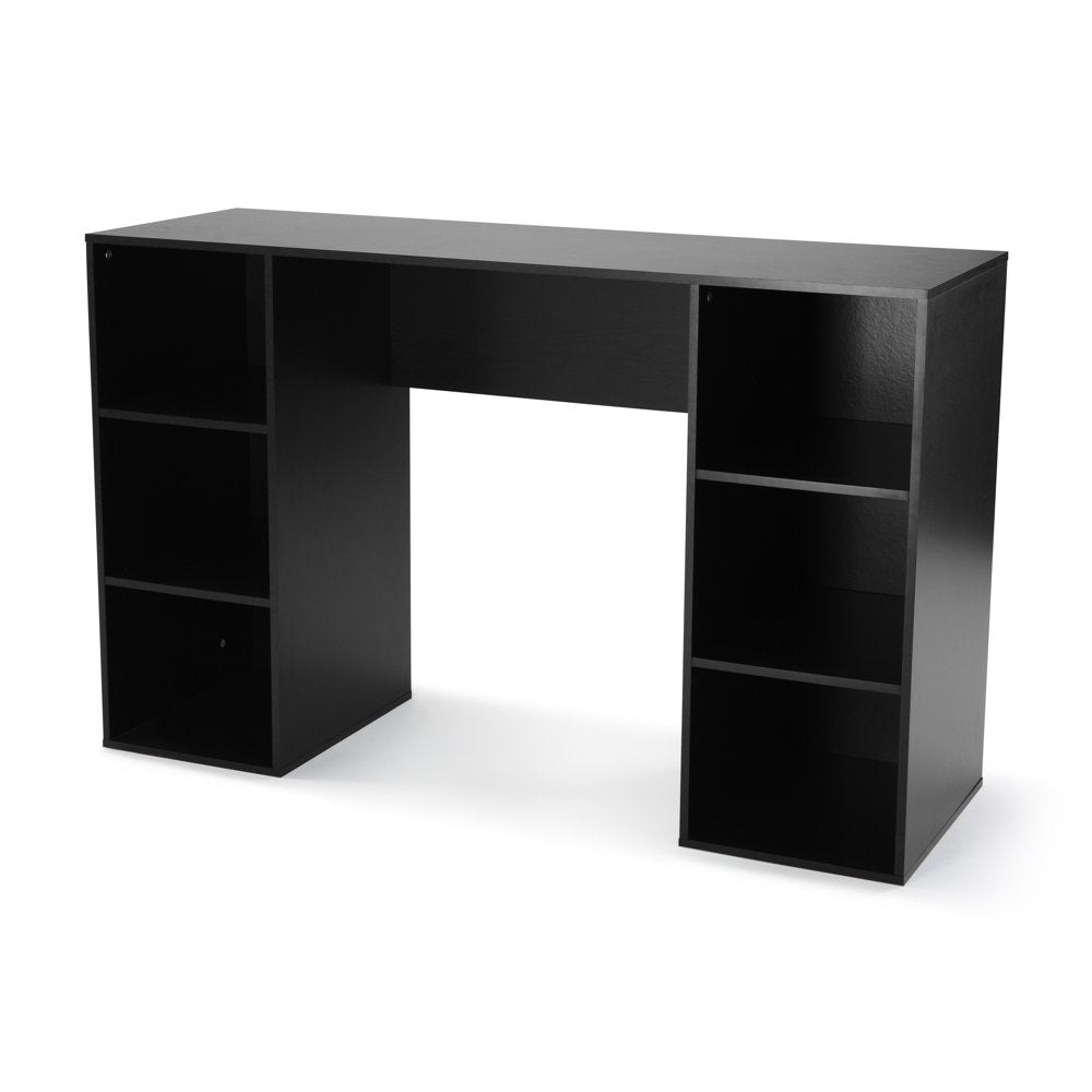 6-Cube Storage Computer Desk, True Black Oak