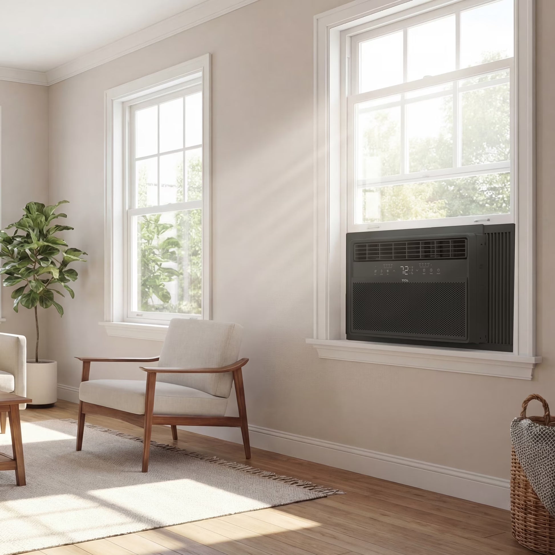 8,000 BTU Smart Inverter Window Air Conditioner (Black) - 350 Sq Ft with up to 49% Energy Savings, Quiet Cooling Tech, 3-In-1 Cooling, Fan & Dehumidifier, Matter Wi-Fi, Remote Control - W8WC72-B