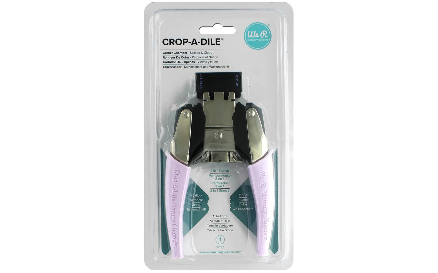 Crop-A-Dile Retro Corner Chomper Tool-Scallop & Cloud