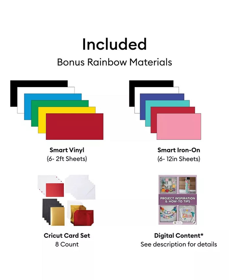 Explore 5 Machine Essentials Bundle with Smart Vinyl and Iron-On Samplers, Card Making Set and 100+ Project Ebook