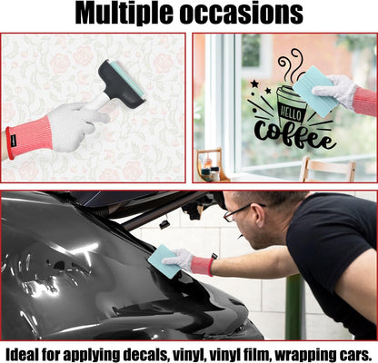 Grey Professional Vinyl Wrap Anti-Static Application Gloves (2 Pairs/Pack),Large Size for Wrap and Decal Applications