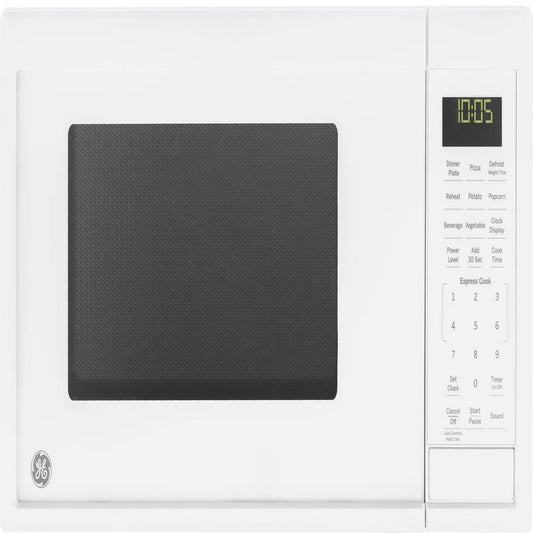 GE® 0.9 Cubic Foot Capacity Countertop Microwave Oven, White, JES1095DMWW