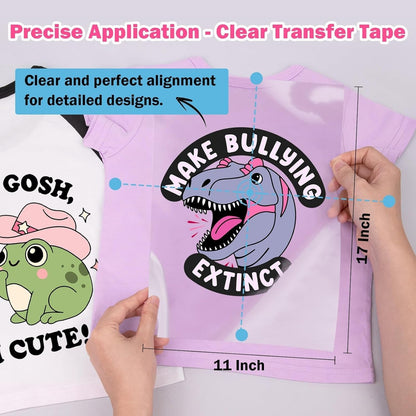 Heat Transfer Mask for Heat Transfer Paper for T-Shirts 1 Roll, 11.7" X 170" Masking Film Clear Iron on Transfer Tape for HTV Printable Heat Transfer Vinyl