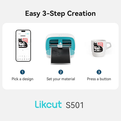 Likcut Glee S501 Vinyl Cutting Machine Blue, Likcut Portable Vinyl Cutter Pink