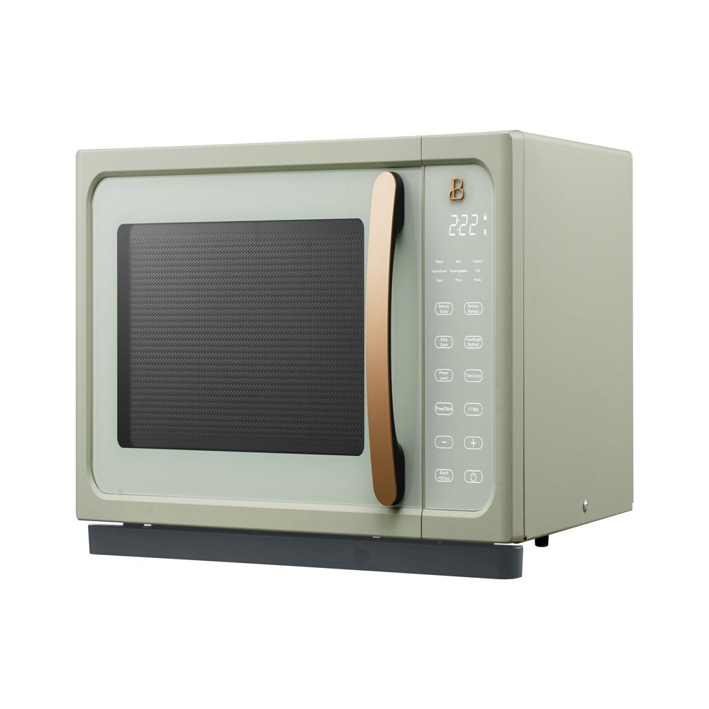 1.1 Cu Ft 1000 Watt, Sensor Microwave Oven, Sage Green by Drew Barrymore, New