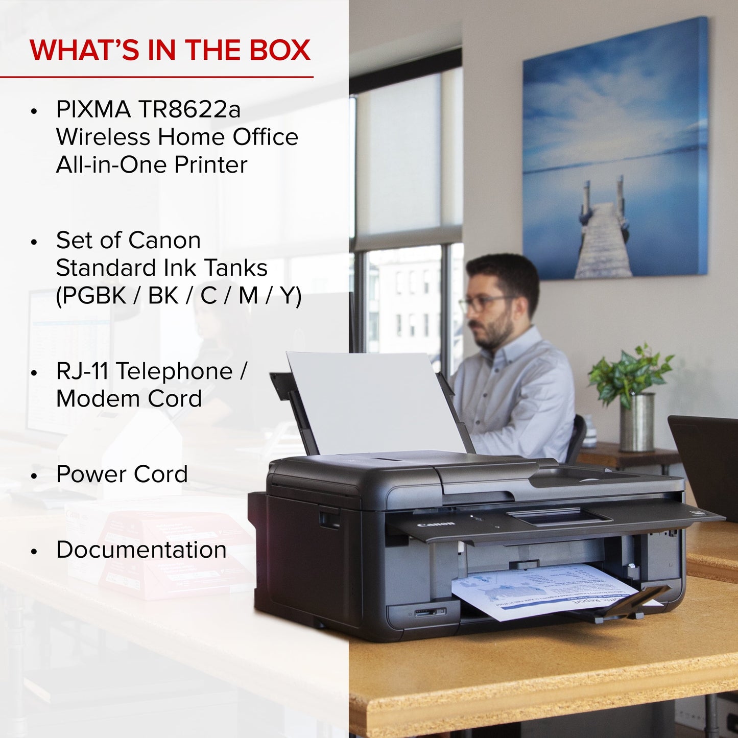 PIXMA Tr8622A All-In-One, Wireless Color Inkjet Printer for Home Office Use