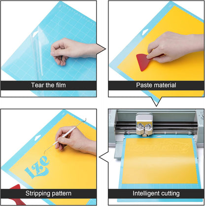 Lzerking Cutting Mat 4 Pack, Compatible with Maker/Maker 3/Air/Air 2 Accessories and Supplies Variety Replacement with Scraper Pick Needle Standard Light Strong Frabic Cut Pads Cricket Cards