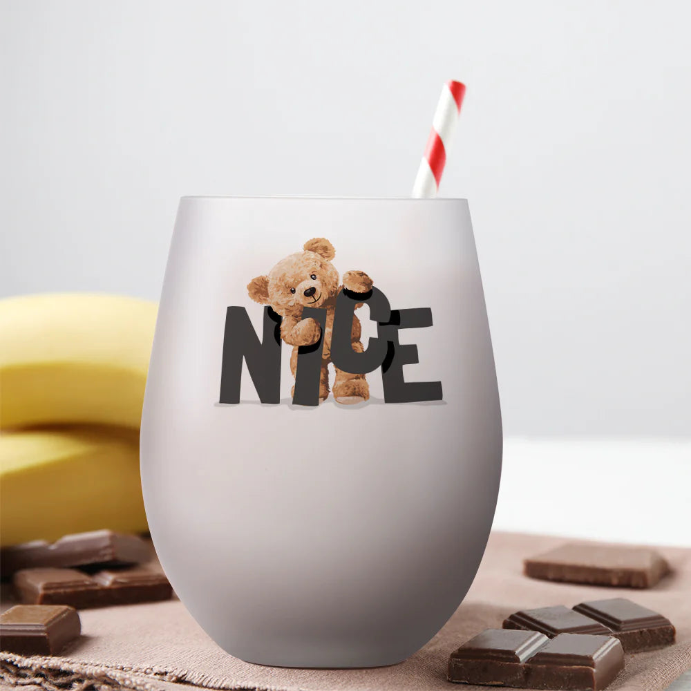 Wholesale 17 OZ Sublimation Glass Wine Cups Bulk Frosted White 12 Pack & 36 Pack & 72 Pack