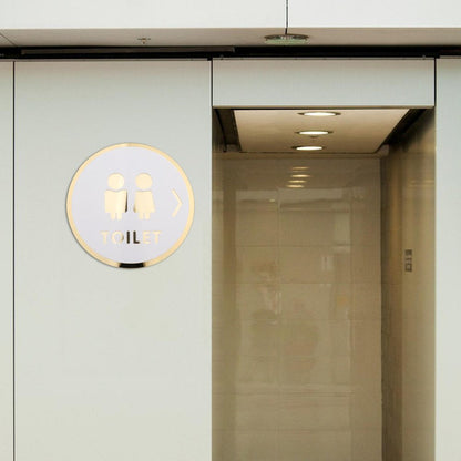 Toilet Door Sign Bathroom Sign Acrylic Pictogram Toilet Symbol Bathroom Door Signage Restroom Sign for Commercial Public Place Store Mall Style B