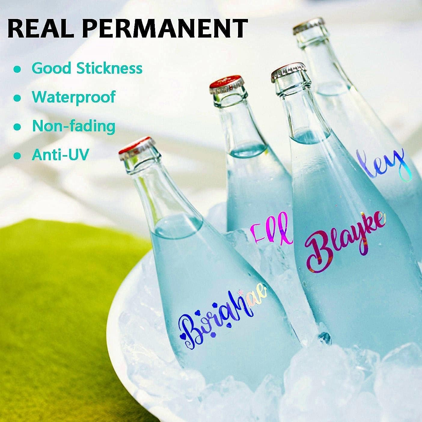 Holographic Vinyl - 12 Sheets 12 "X12 Holographic Permanent Vinyl for All Cutting Machine - Easy to Weed & Transfer Iridescent Craft Adhesive Vinyl Sheets