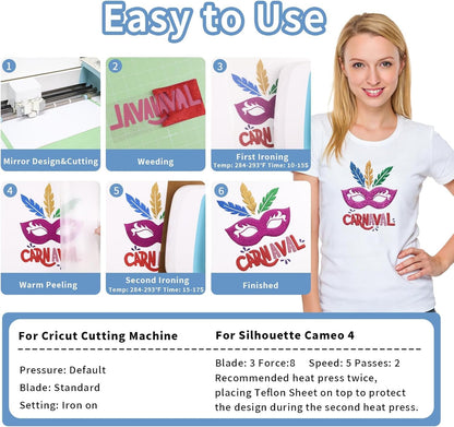 3D Puff Heat Transfer Vinyl, 9 Sheets 12" X 10" Glitter Foaming Puff HTV Vinyl, Puffy Iron on Vinyl for T-Shirts Clothes Compatible with Cricut Air or Maker