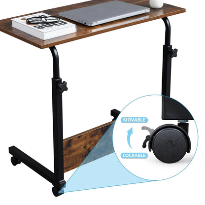 Side Table Rolling Computer Desk Stand Coffee Sofa End Cart Laptop PC Tray Home