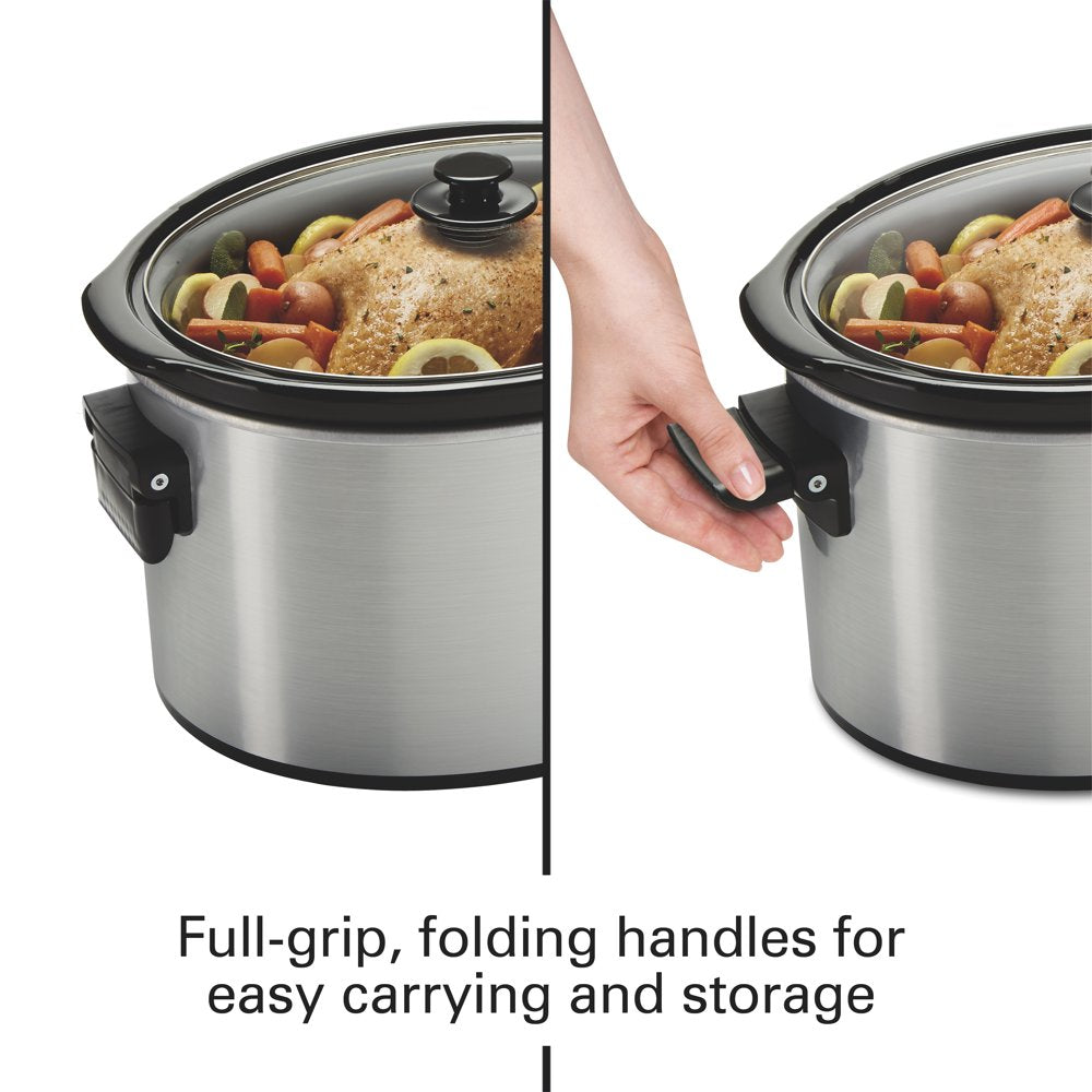 Slow Cooker, 10 Quart Capacity, Extra-Large, Removable Crock, Silver, 33190