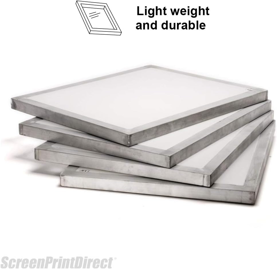 Aluminum Frame Screen Printing Frame 20" X 24" 40 Count White Mesh - Screen Printing Screen with Various Mesh Counts - Pre-Stretched Silk Screen for Your Screen Printing Kit