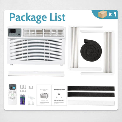 10000 BTU Window Air Conditioner Smart Wifi AC Unit Cooling for 450 Sq Ft Rooms with Remote App Control, Install Accessories