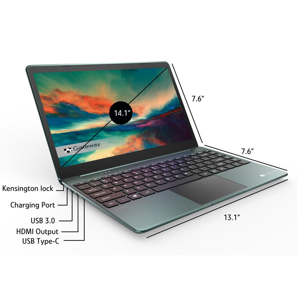 14.1" Ultra Slim Notebook, FHD, Intel® Core™ I5-1135G7, Quad Core, Intel® Iris® Xe Graphics, 16GB RAM, 512GB SSD, Tuned by THX™, Fingerprint Scanner, 1MP Webcam, HDMI, Windows 10 Home, Green