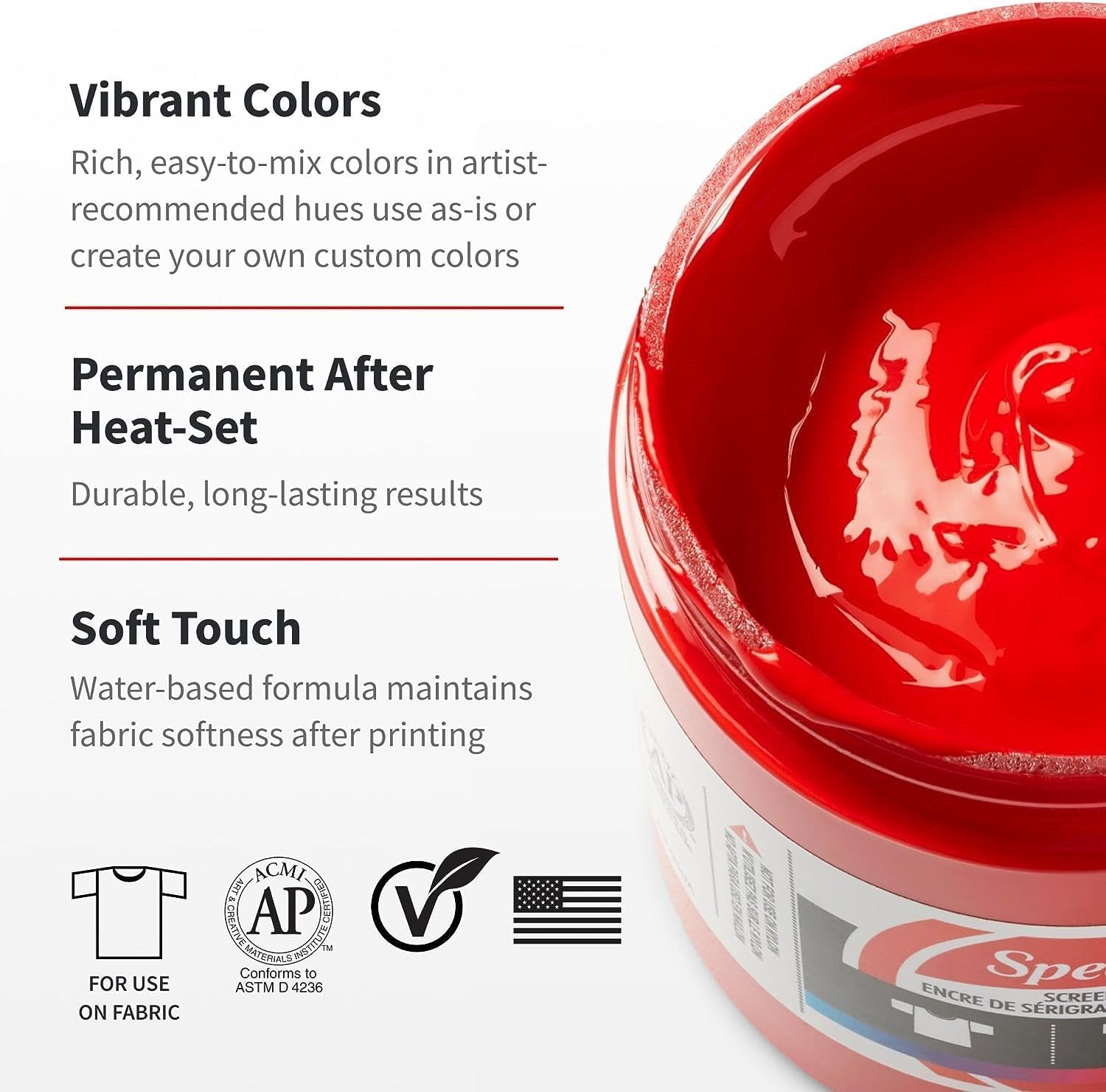 Fabric Screen Printing Ink Starter Set, 6-Colors, 4 Fl Oz for T-Shirt and Silkscreen Printmaking