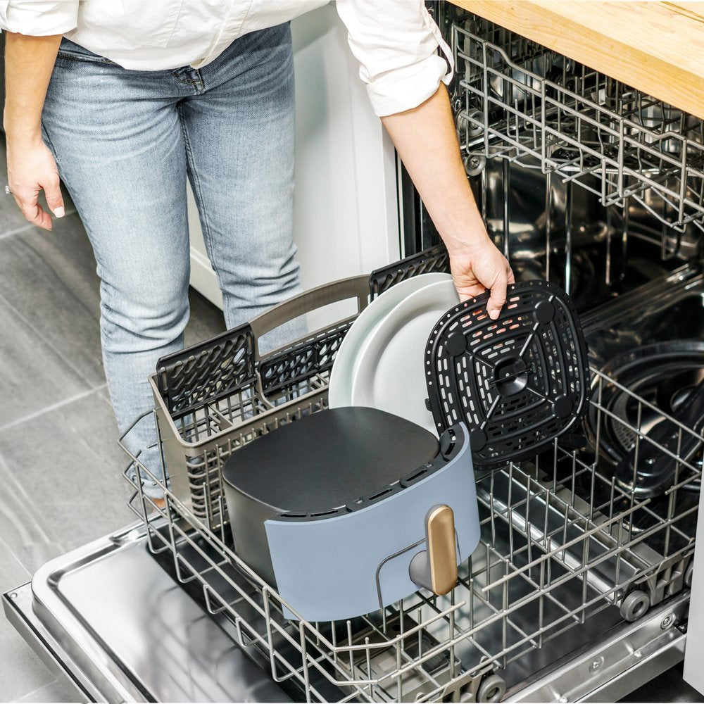 6 Qt Air Fryer with Turbocrisp Technology and Touch-Activated Display, Cornflower Blue by Drew Barrymore